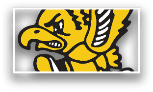 A bird with a yellow body and black wings. Description generated by AI