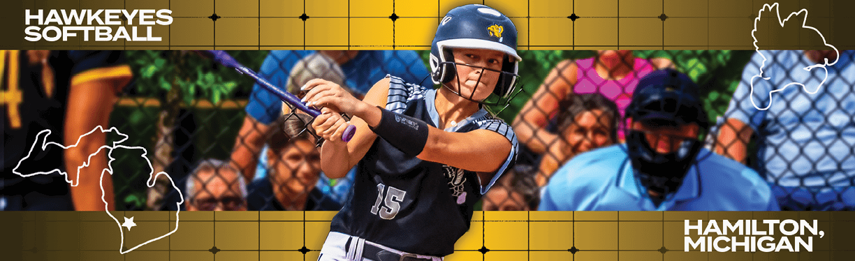 A woman in a black and white uniform is swinging a bat. Description generated by AI