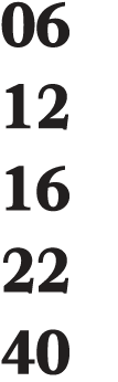06 12 16 22 40