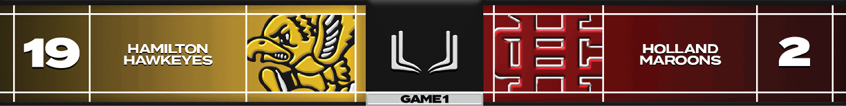 A yellow and black sign with the number 19 on it. Description generated by AI