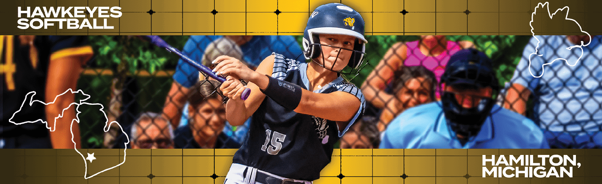 A woman in a black and white uniform is swinging a bat. Description generated by AI