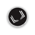 A yellow and black logo for the Hawkeyes. Description generated by AI