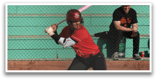 A baseball player is swinging a bat at a ball. Description generated by AI