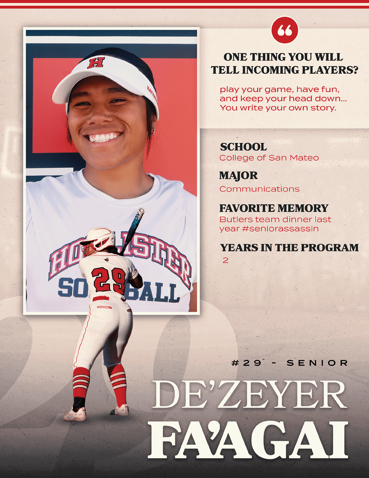 A poster featuring a female baseball player. Description generated by AI