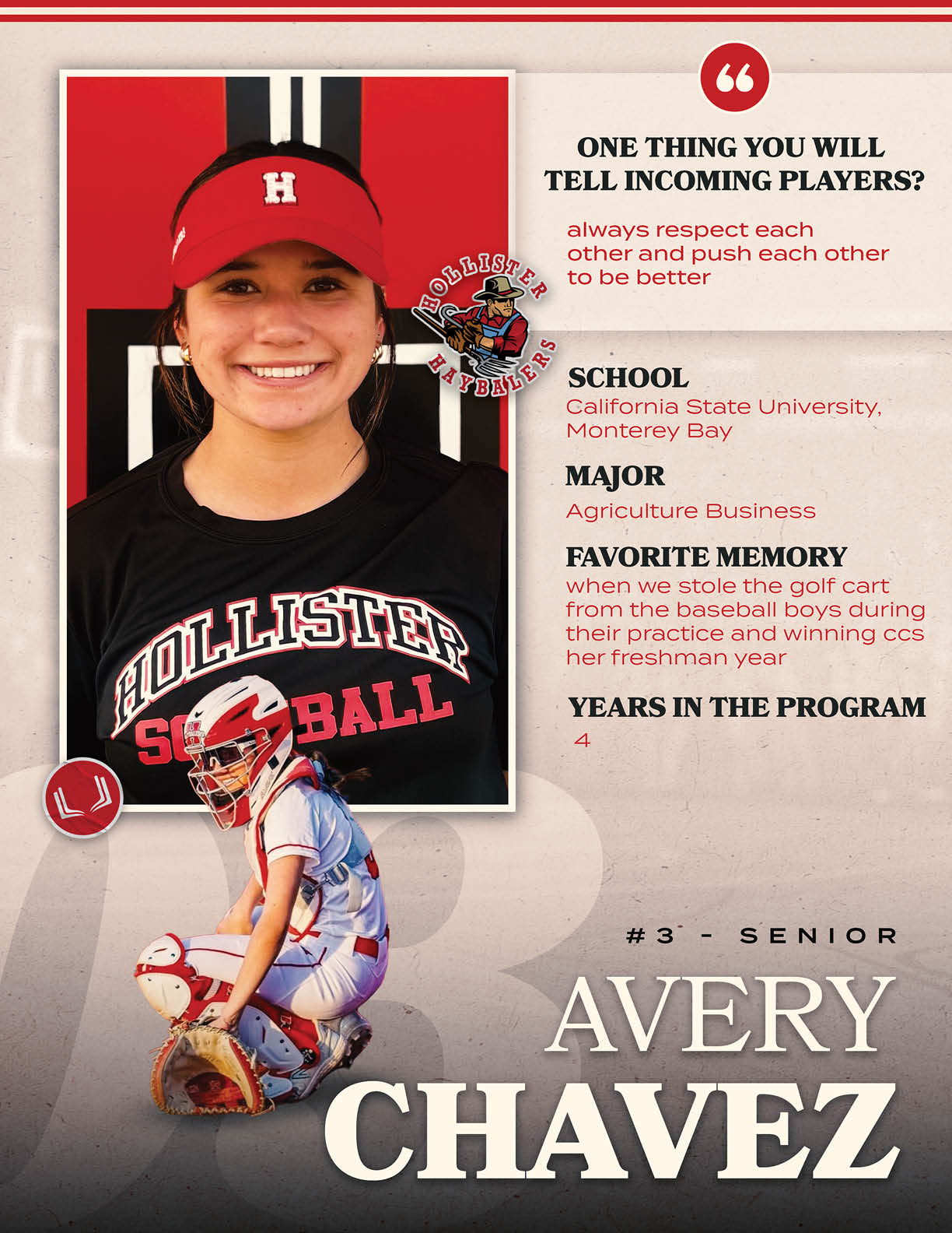 A girl wearing a red and white shirt. Description generated by AI