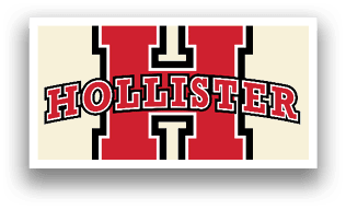 A red and white logo for Hollister. AI generated content