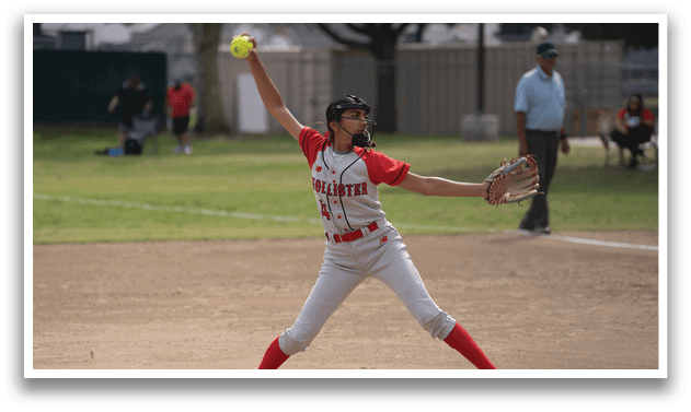 A female baseball player is in the process of throwing a ball. AI generated content