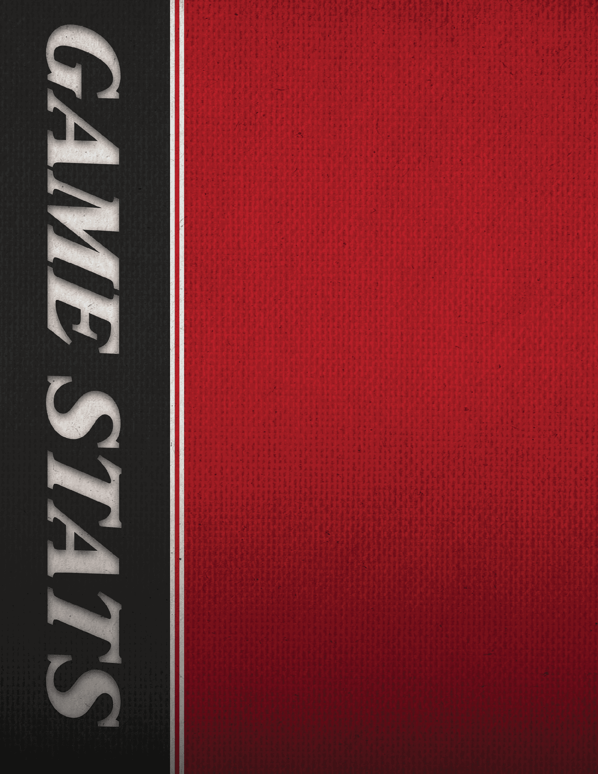 A red and black striped fabric with the word game stats written on it. AI generated content