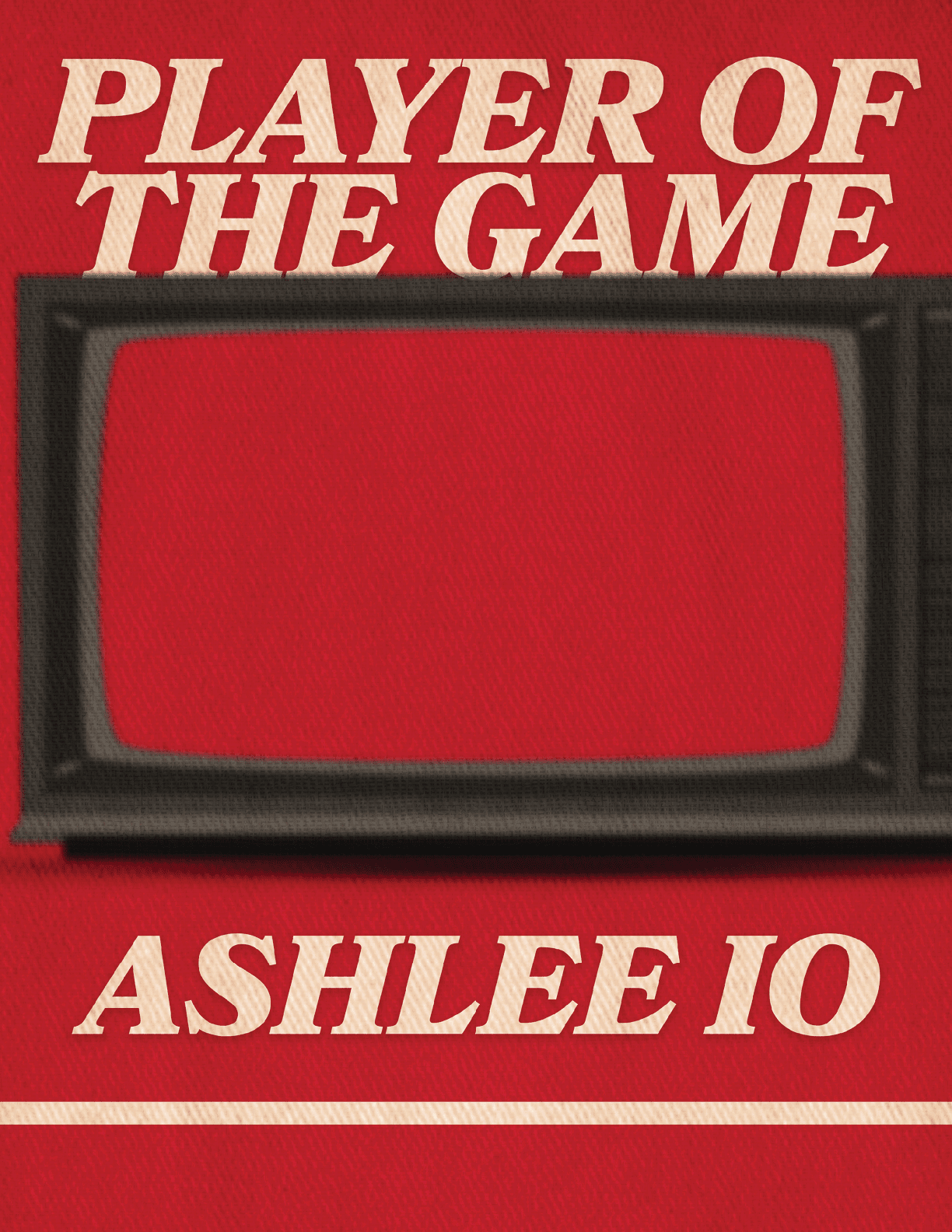 A red TV screen with the words “Player of the Game" written on it. AI generated content