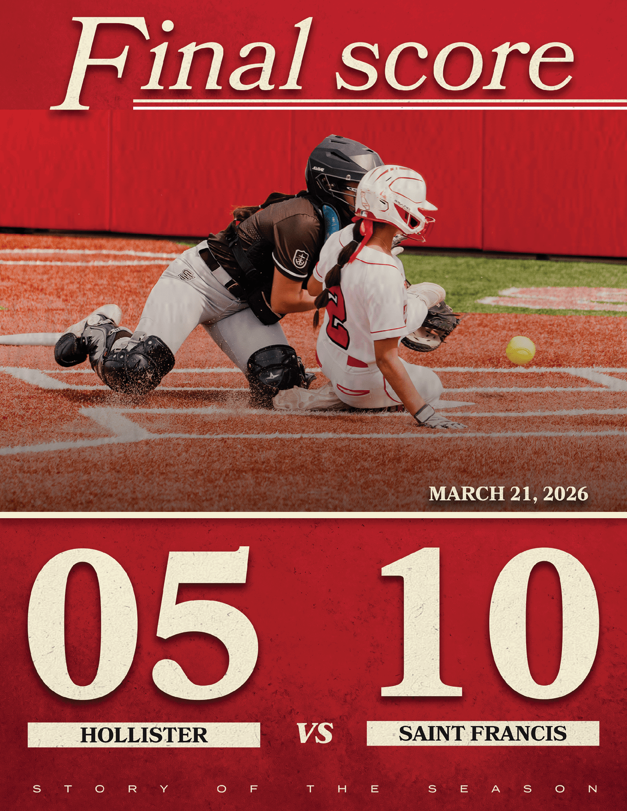 A female baseball player slides into home plate while the catcher tries to tag her out. AI generated content