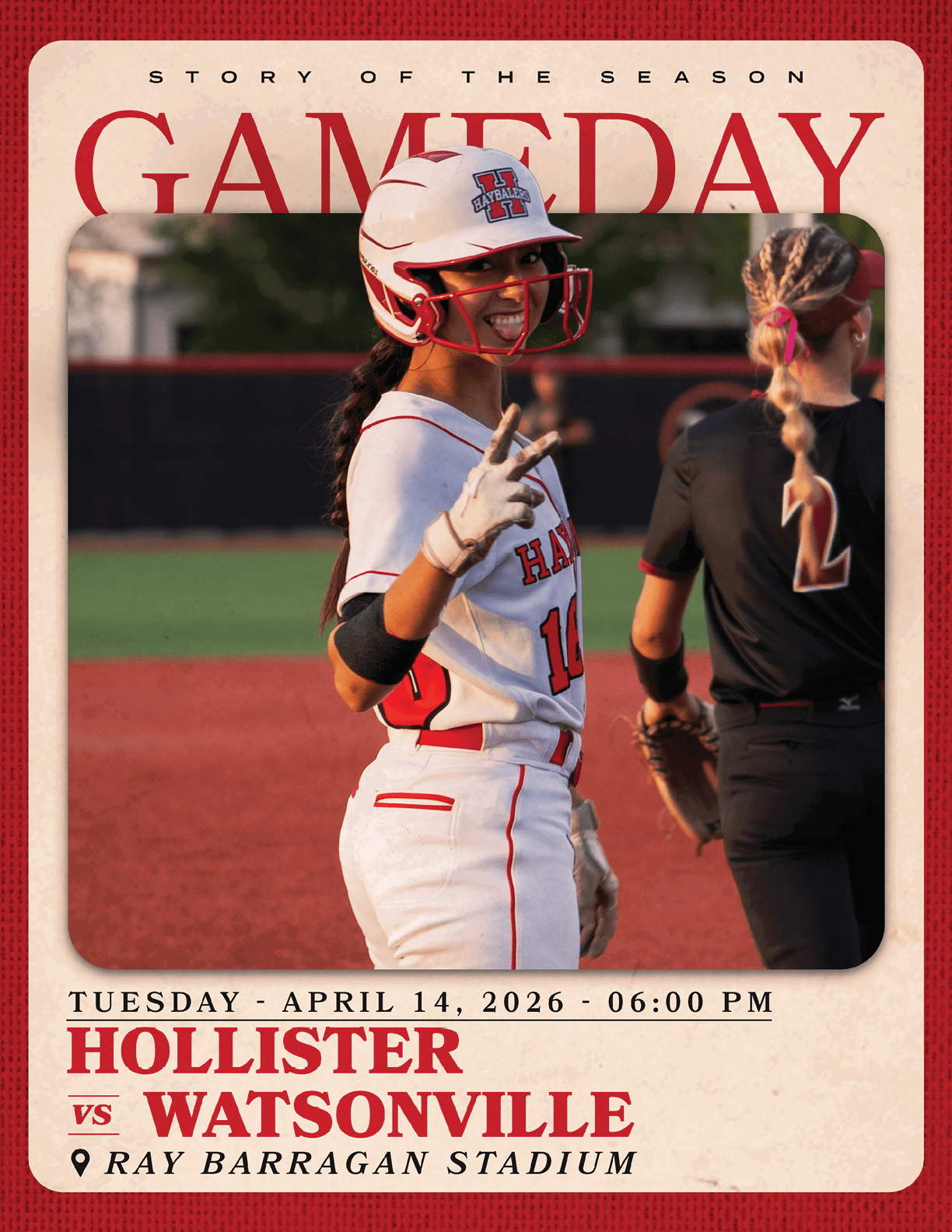 A baseball game is being played at the Ray Barragan Stadium. Description generated by AI