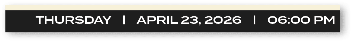 thursday | april 23, 2026 | 06:00 p