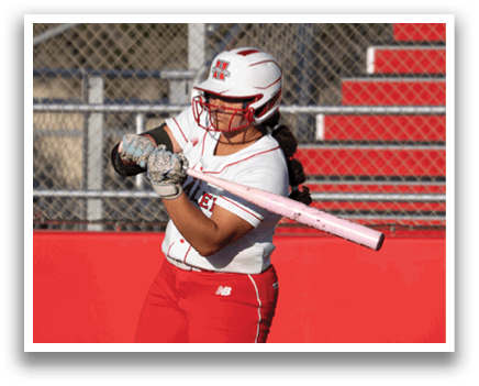 A baseball player is swinging a bat at a ball. Description generated by AI