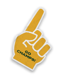 A collection of sports-related stickers and logos, including a baseball glove and a baseball bat. AI generated content