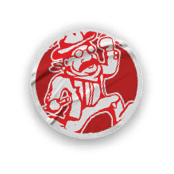 A collection of logos and images, including a red and black logo for the North Dakota Rough Riders. AI generated content