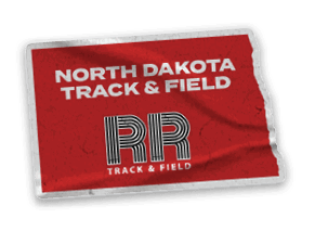 A red and black logo for the North Dakota Rough Riders. Description generated by AI