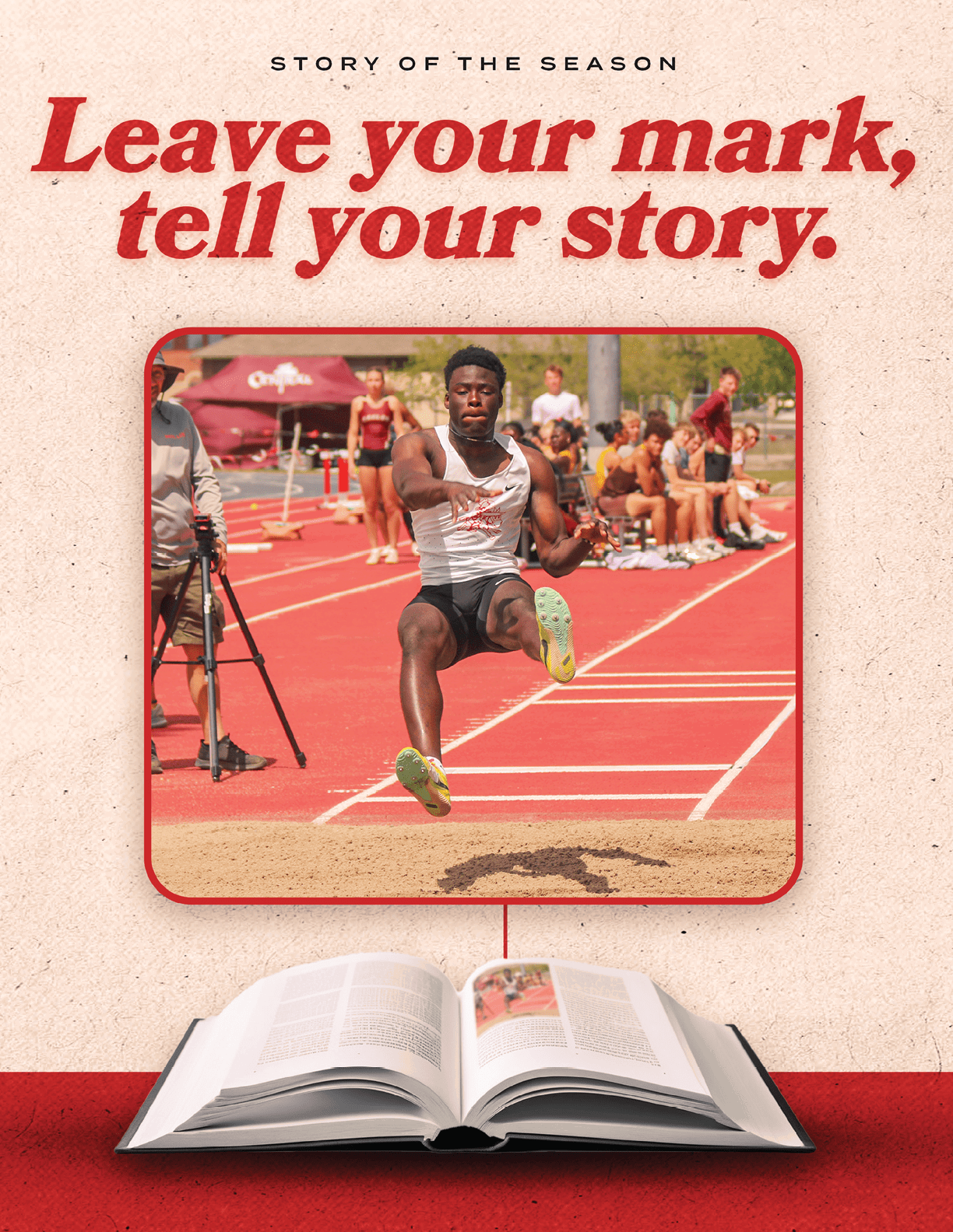 A book with a picture of a man running on the cover. Description generated by AI