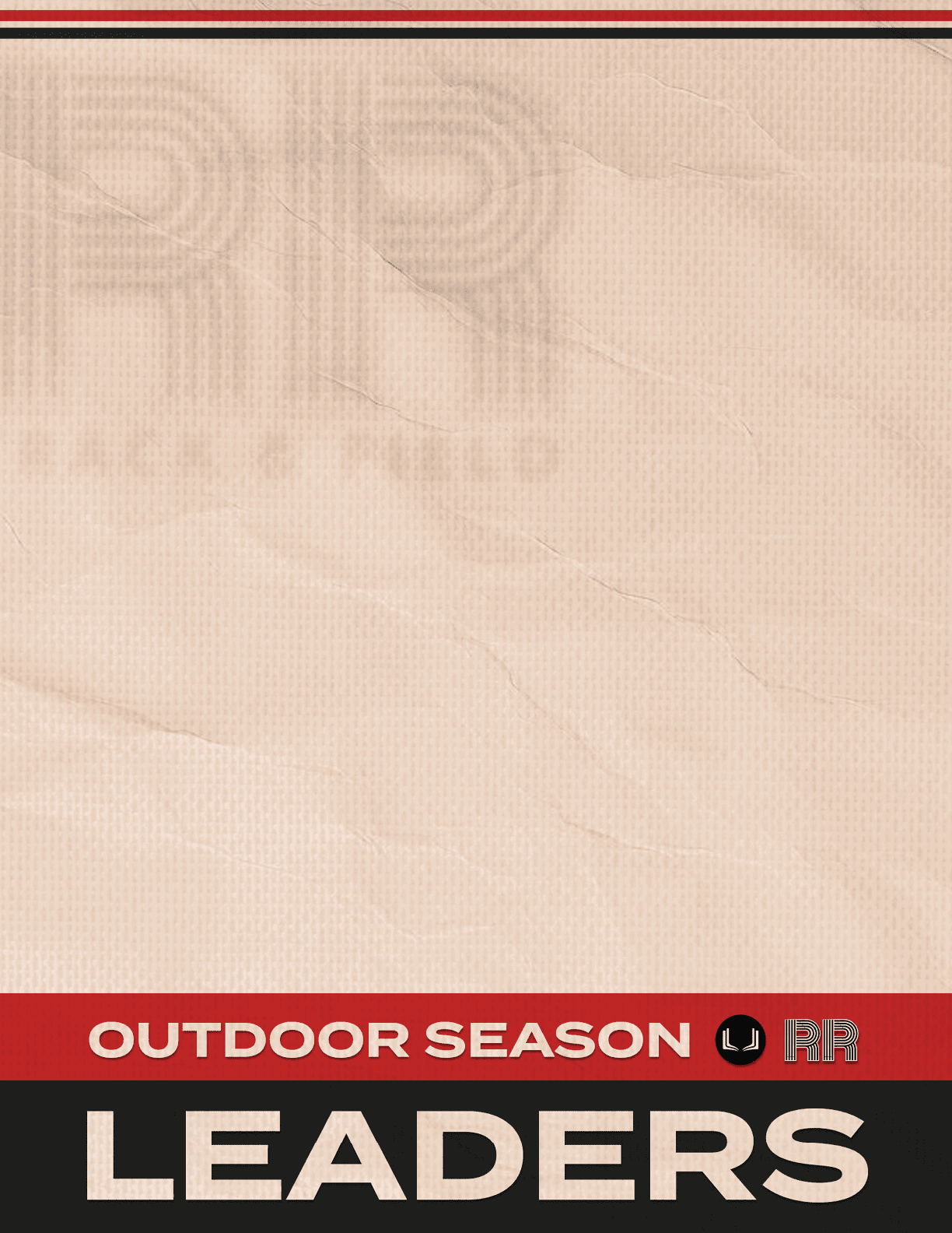 A red and white sign that says Outdoor Season Leaders. Description generated by AI