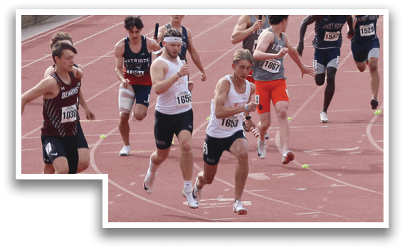 A group of people are running on a track. Description generated by AI