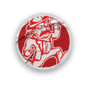A collection of logos and images, including a red and black logo for the North Dakota Rough Riders. AI generated content