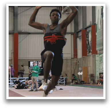 A man is jumping in the air while a woman watches. AI generated content