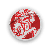 A collection of logos and images, including a red and black logo for the North Dakota Rough Riders. AI generated content