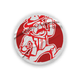 A red and black logo for the North Dakota Rough Riders. Description generated by AI