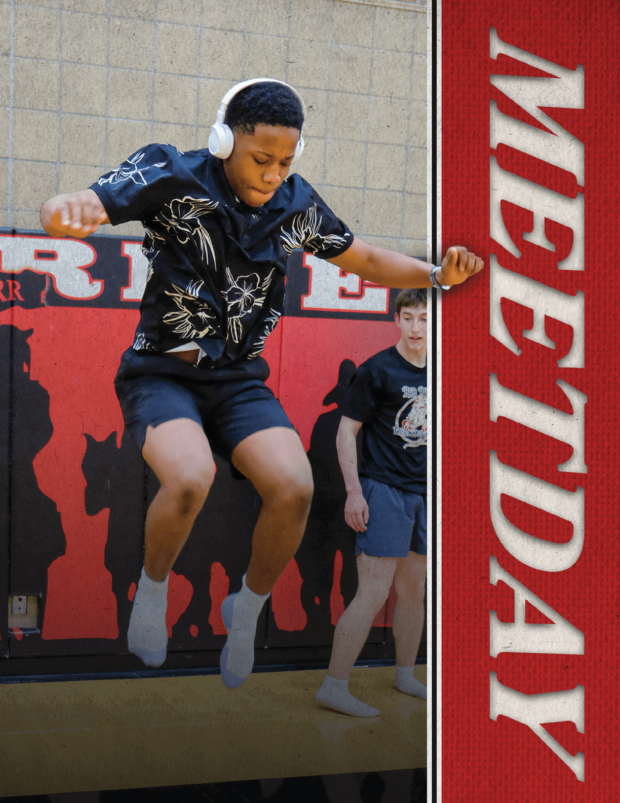 A boy is jumping in the air. Description generated by AI