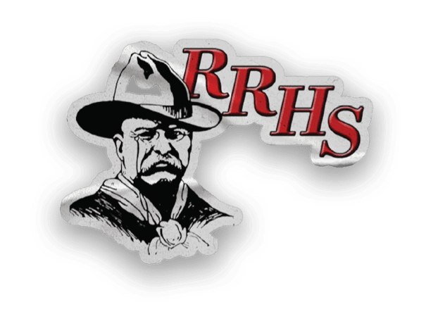 A red and black logo for the North Dakota Rough Riders. Description generated by AI