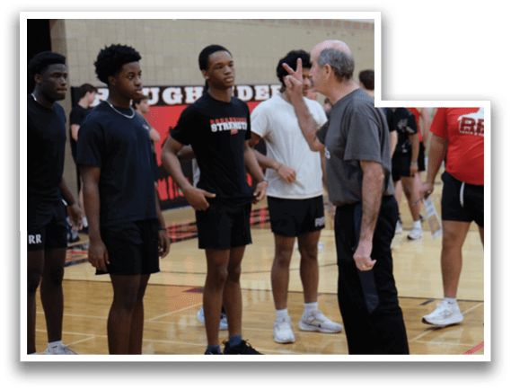 A group of young men wearing black shorts and white shoes. Description generated by AI