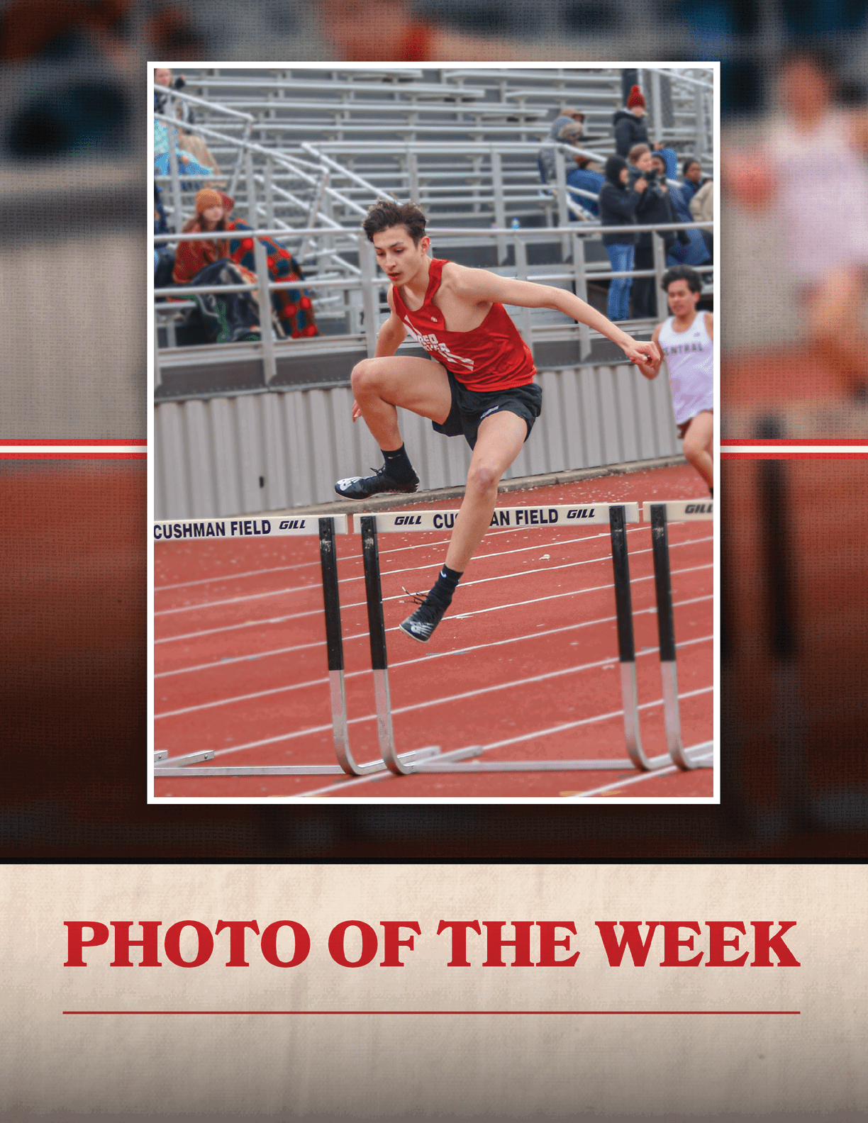 A man jumping over a hurdle. Description generated by AI