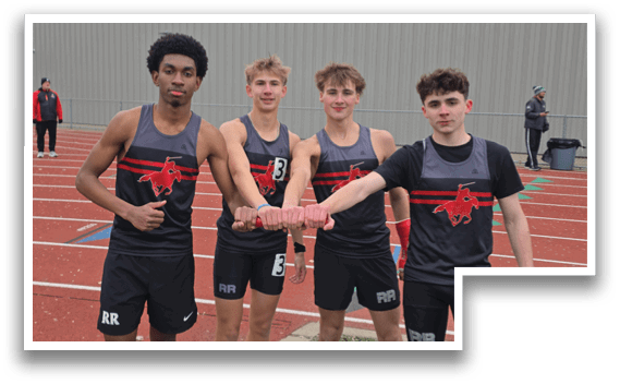 Four young men wearing black shorts and white socks. Description generated by AI