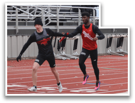 A group of people are running on a track. Description generated by AI