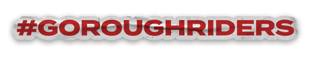 A red and black logo for the North Dakota Rough Riders. Description generated by AI