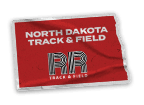 A red and black logo for the North Dakota Rough Riders. Description generated by AI