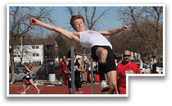 A man jumping in the air. Description generated by AI