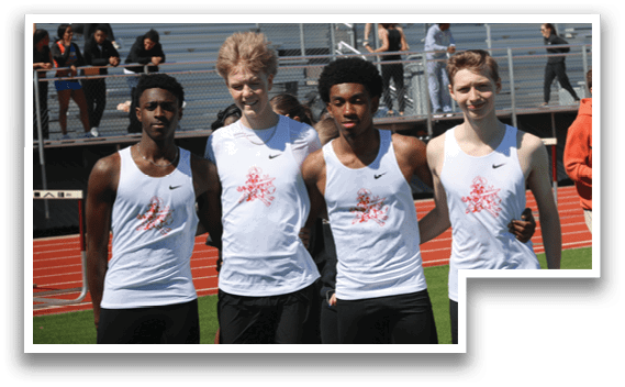 Five young men wearing white shirts and black shorts. Description generated by AI