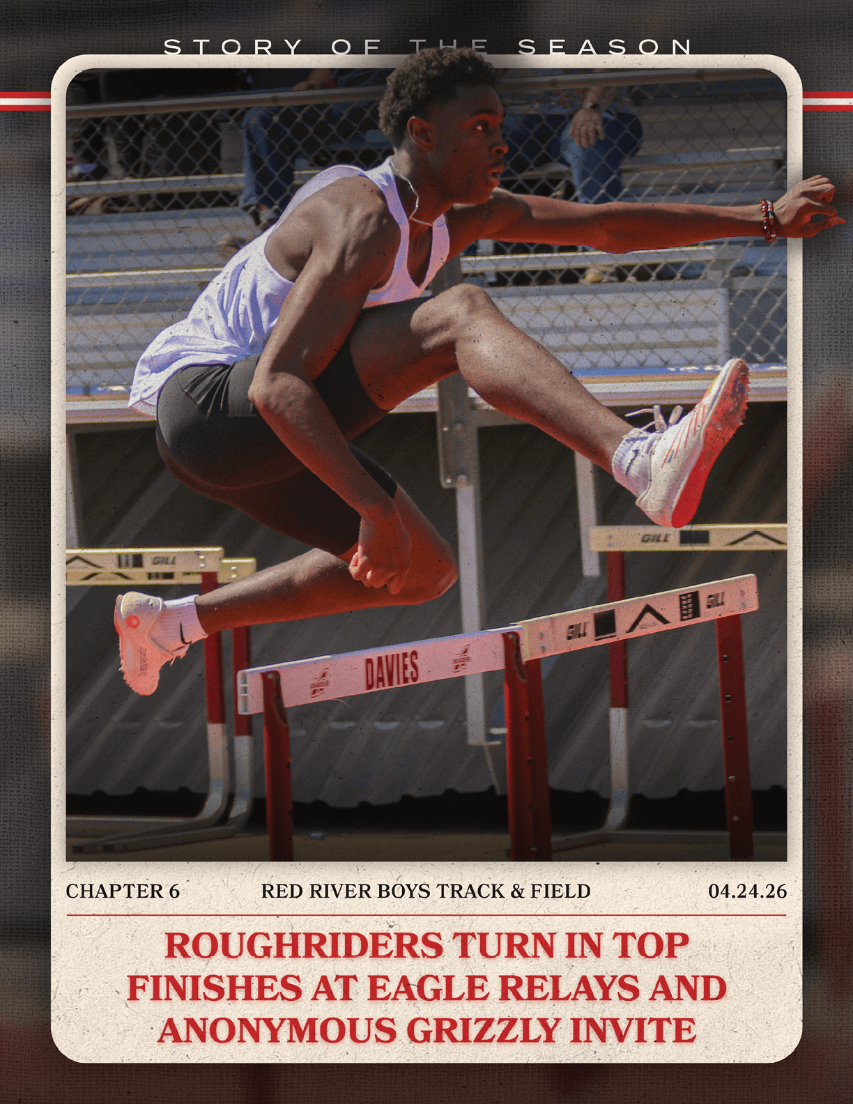 A man jumping over a hurdle. Description generated by AI
