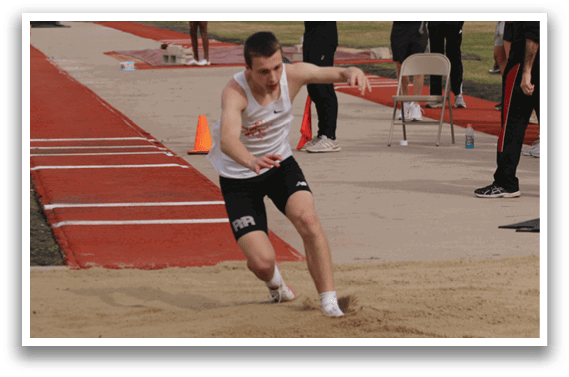 A man is running on a track. Description generated by AI