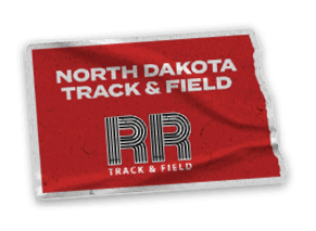 A red and black logo for the North Dakota Rough Riders. Description generated by AI