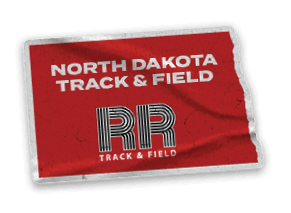 A red and black logo for the North Dakota Rough Riders. Description generated by AI