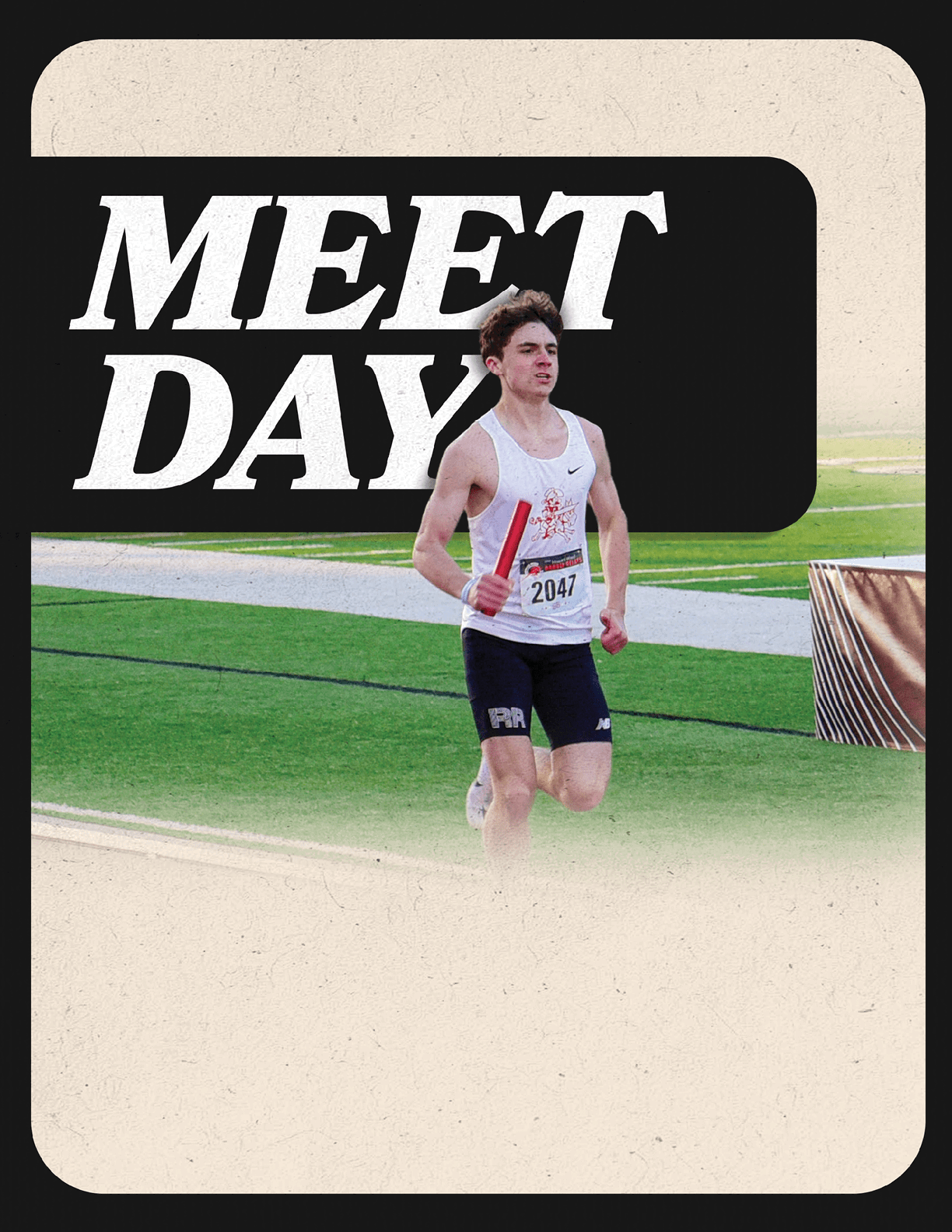 A man running on a field. Description generated by AI