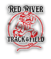 A red and white logo for the North Dakota Rough Riders. Description generated by AI