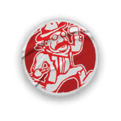 A collection of logos and images, including a red and black logo for the North Dakota Rough Riders. AI generated content
