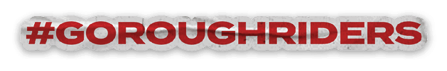 A red and black logo for the North Dakota Rough Riders. Description generated by AI