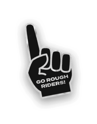 A collection of logos and images, including a red and black logo for the North Dakota Rough Riders, a logo for the Story of Season, and a logo for the Red River Track & Field. AI generated content
