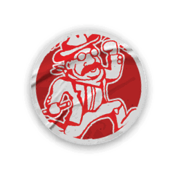 A red and black logo for the North Dakota Rough Riders. Description generated by AI