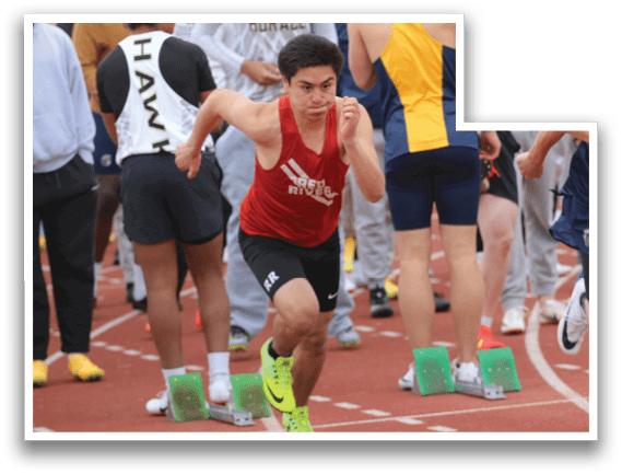 A group of people are running on a track. Description generated by AI