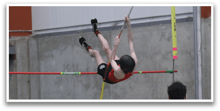 A man is jumping over a pole. Description generated by AI