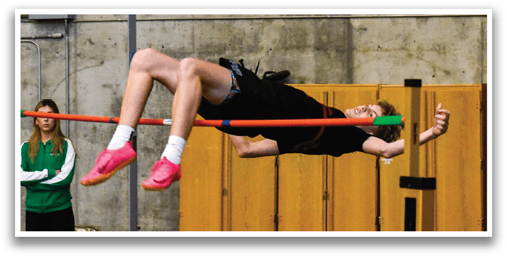 A person is jumping over a bar. Description generated by AI